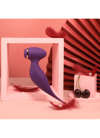 Oiseau du Paradis - Vibromasseur 2 en 1 avec vibration clitoridienne par membrane et embout stimulateur violet - CR-820PUR